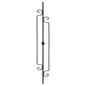 Colonial Elegance Knuckle Stair Baluster - Wrought Iron - Black Hammered - 39 29/32-in L x 6-in W x 3/8-in T