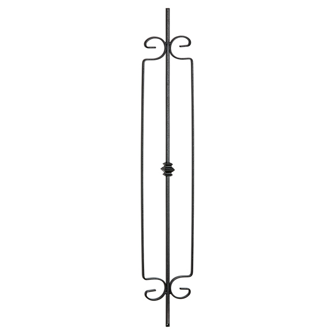 Colonial Elegance Oxford Stair Baluster - Wrought Iron - Black Hammered Finish - 35-in L x 6-in W x 3/8-in T