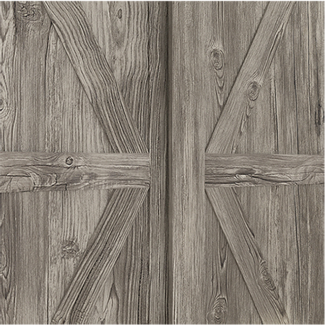 Porte de grange coulissante Countryside de Colonial Elegance en MDF aspect bois antique gris, 60 po x 80 1/2 po