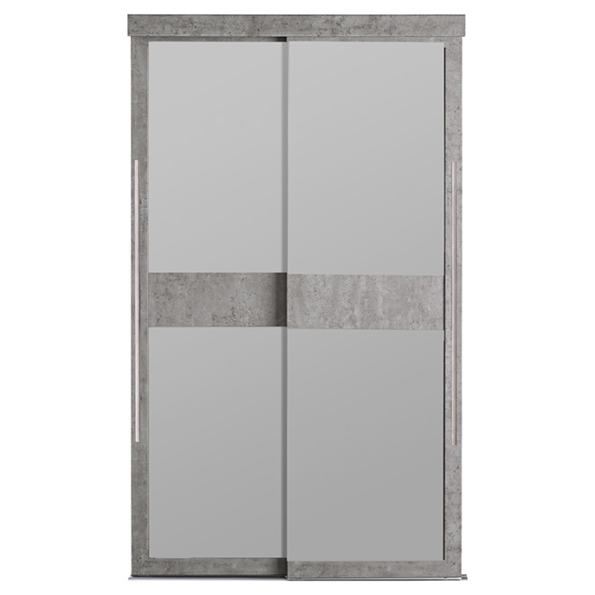 Porte-miroir coulissante économique par Colonial Elegance de 60 po x 80 1/2  po, cadre en métal blanc