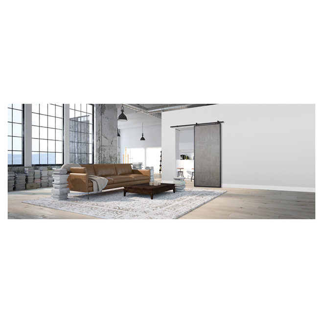 Colonial Elegance Rail System Door - Grey - Prefinished - 37-in W x 84-in H - Concrete