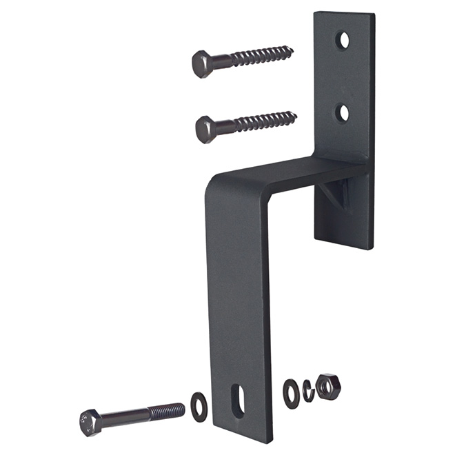 ''Barn'' Double Rail Bracket - 8 1/2'' - Black