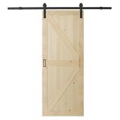 Porte coulissante Artisan avec rail et poignée, 37