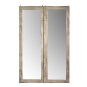 Porte-miroir coulissante par Colonial Elegance avec cadre gris antique de 60 po x 80 1/2 po x 3 1/2 po