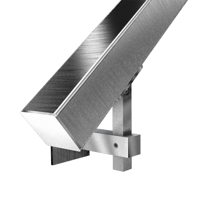 Colonial Elegance Square Handrail - Stainless Steel - Silver Finish - 8-ft L x 1 1/2-in W