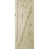 Colonial Elegance Chalet 1 3/8-in x 33-in x 84-in Solid Core Natural Knotty Pine Barn Door