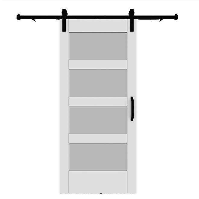 Colonial Elegance 4-Lite Barn Door Kit - Pine Vinyl - 37-in x 84-in x 1.375-in White