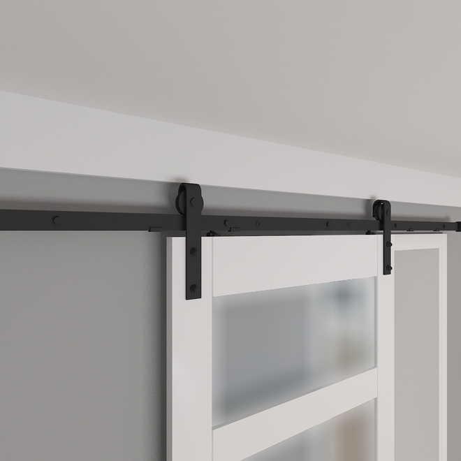 Colonial Elegance 4-Lite Barn Door Kit - Pine Vinyl - 37-in x 84-in x 1.375-in White