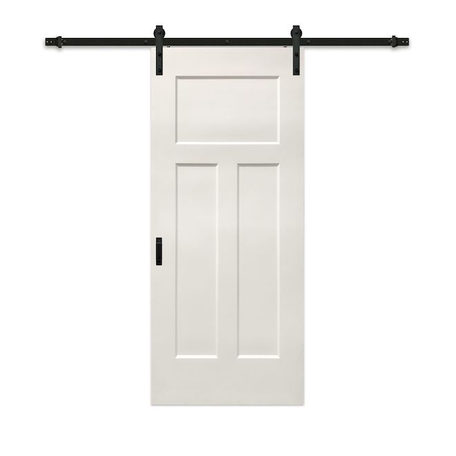 Colonial Elegance Mission 37 x 84-In Barn Door with Installation Kit, White Primed