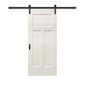 Colonial Elegance Mission 37 x 84-In Barn Door with Installation Kit, White Primed