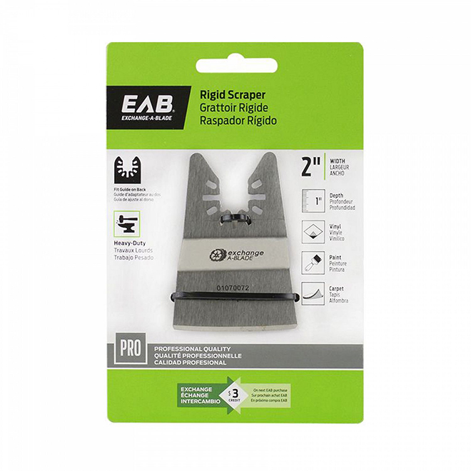 EXCHANGEABLADE EAB Universal Oscillating Rigid Scraper Blade Steel