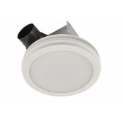 Ventilateur-luminaire décoratif en dome pour salle de bain Broan, 80 PCM, blanc