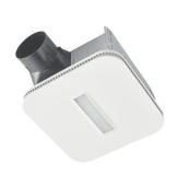 Ventilateur-luminaire décoratif carré pour salle de bain Broan, 110 PCM, 1,0 sone, blanc