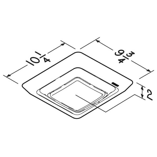 Broan LED White Plastic Fan Cover - 10-1/4 x 9-3/4 x 1-in