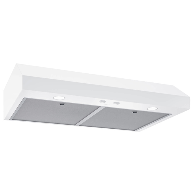 Broan-Nutone 30-in White Undercabinet Range Hood w/ 2 Speeds 350 CFM and LED Lighting