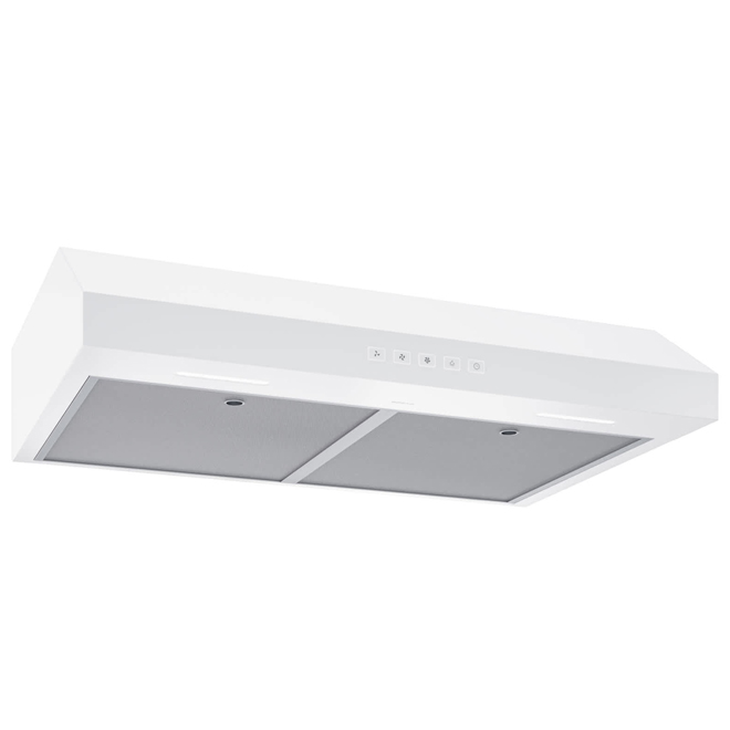 Broan-Nutone Undercabinet Range Hood 30-in with 3 Speeds 350 CFM and LED Lighting - White