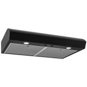 Hotte sous armoire Broan-Nutone 30 po à 3 vitesses 350 pi³/min et éclairage DEL 2 niveaux, noir