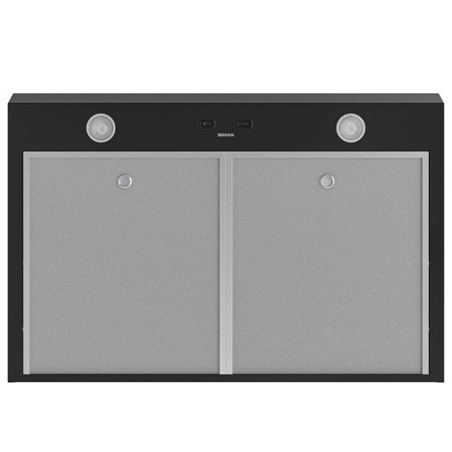 Broan-Nutone 30-in Black Undercabinet Range Hood w/ 2 Speeds 350 CFM and 1-Level LED Lighting