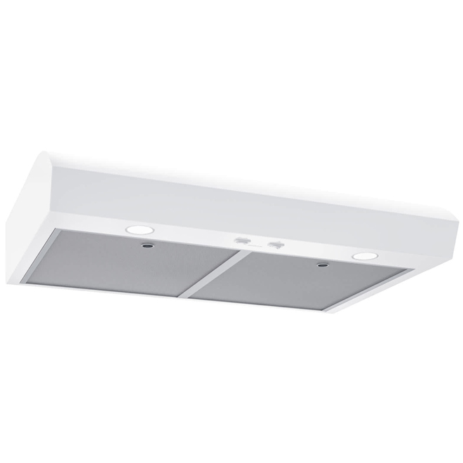 Broan-Nutone 30-in White Undercabinet Range Hood w/ 2 Speeds 350 CFM and LED Lighting