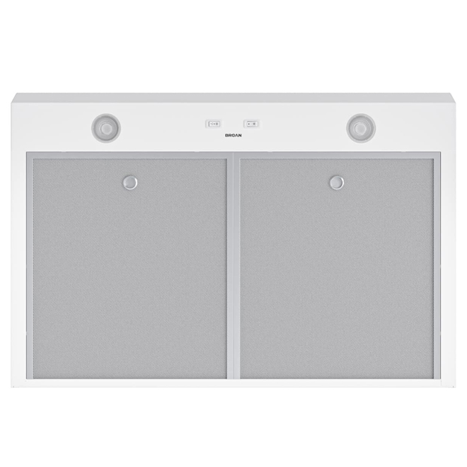 Broan-Nutone 30-in White Undercabinet Range Hood w/ 2 Speeds 350 CFM and LED Lighting