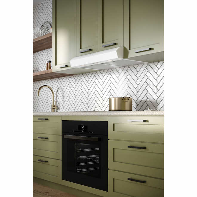 Broan-Nutone 30-in White Undercabinet Range Hood w/ 2 Speeds 350 CFM and LED Lighting