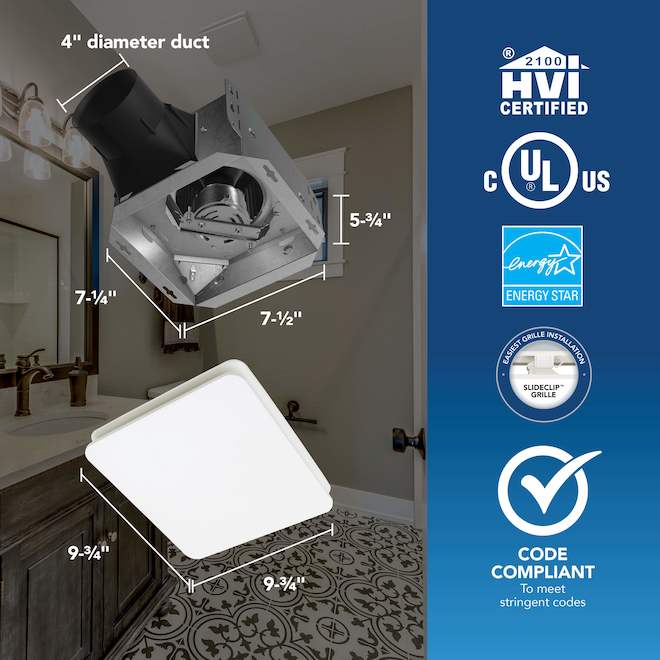 健康アクセサリー nason Broan-NuTone Roomside Series Bathroom Fan 60 CFM with 0.9 Sones