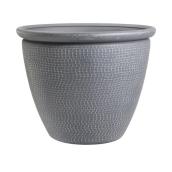 Grosfillex Cerritos Grey Indoor Outdoor Resin Planter - 18.11-in x 22.68-in