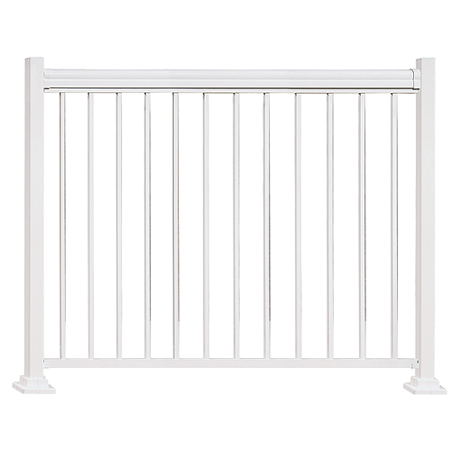 Kool-Ray Classica Straight Railing Section - Aluminum - White - 72-in x 42-in