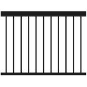 Kool-Ray Classica Straight Railing Section - Aluminum - Black - 72-in x 42-in