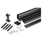 Kool-Ray Monarch Glass Baluster Railing Section - Aluminum - Black - 42-in x 72-in