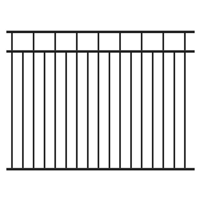 Kool-Ray 1 x 60 x 72-in Powder-Coated Black Aluminum Fence