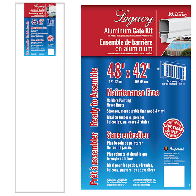 Barrière de piscine Legacy de Kool-Ray en aluminium noir 42 po x 48 po