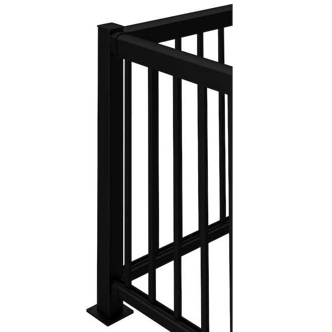 Kool-Ray Stair Railing System Preassembled 42-in x 4-ft - Black