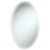 Miroir ovale biseauté en verre sans cadre avec taquet