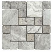 Mosaïque Travertin «Silver Roman»