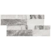 Trustone Ledgestone Wall Tiles - Natural Stone - Mosaic White - 12-in L x 6-in W