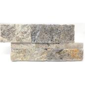 Tru-Stone Travertine Ledgestone 6-in x 12-in - 6-piece - Grey and Silver