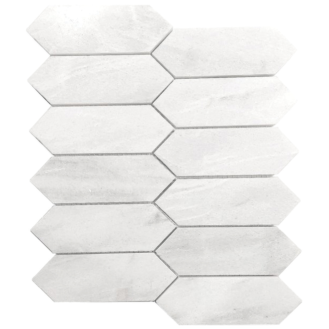 Avenzo 10.12-in x 12.1-in White Oval Mosaic Marble Tiles - 5/box