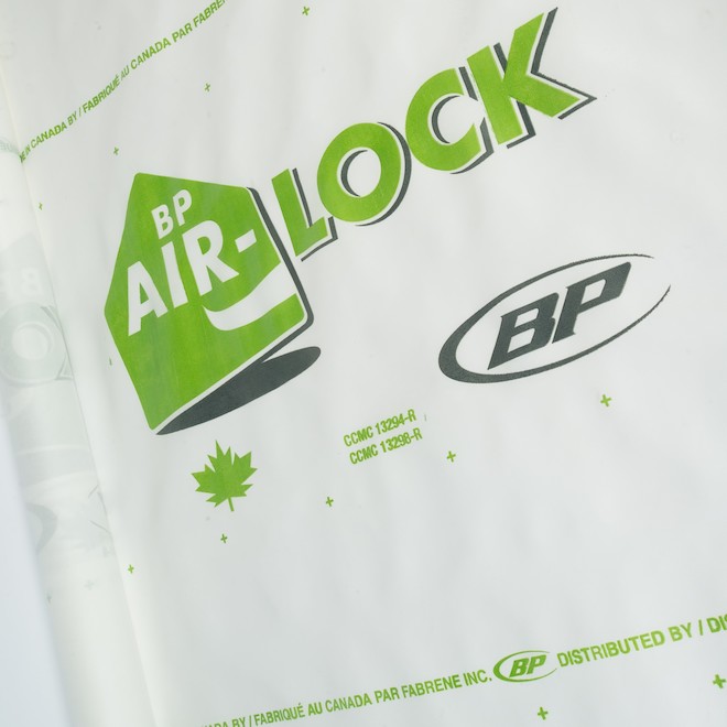 BP Air-Lock Housewrap in Non-Woven and Non-Perforated Polyethylene 10 x 95-ft - White