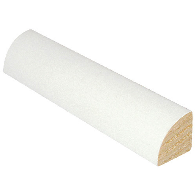 White Primed Finger-Jointed Pine 11/16-in x 11/16-in x 8-ft Quater-Round Moulding
