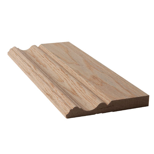 Metrie Baseboard Moulding - 5/8-in x 4 5/8-in x 8-ft - Natural Oak - Unfinished - Interior