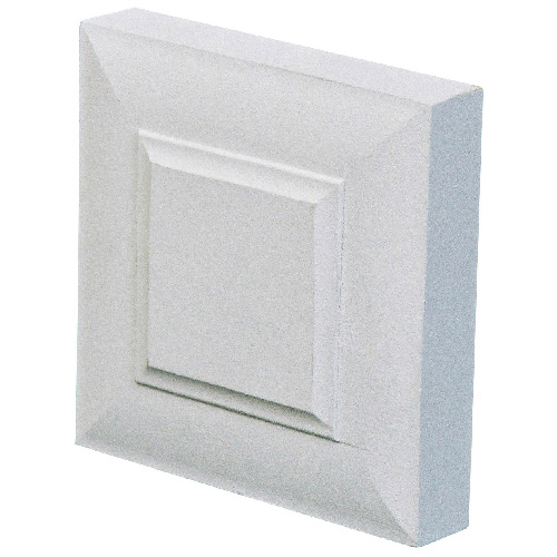Metrie Moulding Corner Block - MDF - Primed White - 1-in T x 4 1/8 W x 4 1/8 H