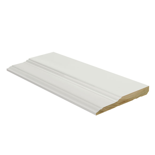 Roland Boulanger Baseboard Moulding - Poplar - Finger-Jointed - Colonial Style - Primer Finish