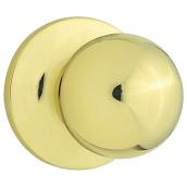 Weiser Regina Polished Brass Passage Door Knob - Adjustable Latch - Reversable - 1 3/8-in to 1 3/4-in T Door