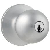 Weiser Regina Keyed Door Knob - Adjustable Backset - Satin Chrome  - 1 3/8-in to 1 3/4-in T Door