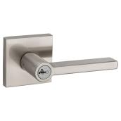 Poignée bec-de-cane pour porte d'entrée, nickel satiné