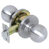 TELL 4000 Commercial Brass Passage Door Knob - Stainless Steel Finish - Adjustable Latch - 1 3/8-in to 1 3/4-in T Door