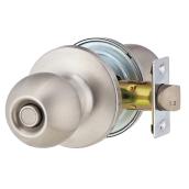 TELL 4000 Commercial Privacy Door Knob - Brass - Stainless Steel Finish - 2 3/8-in or 2 3/4-in Adjustable Bolt