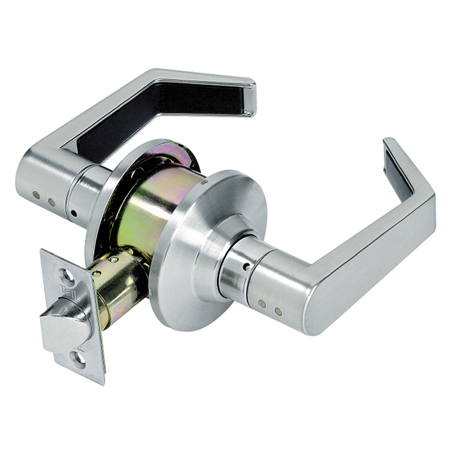 Hallway Door Lever - Adjustable Latch - Brushed Chrome