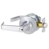 Tell 4000 Keyed Entry Lever - Brushed Chrome - Reversible Handing - Adjustable 2 3/4-in or 2 3/8-in Backset